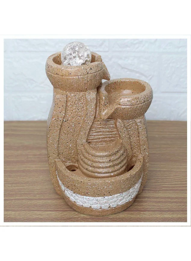 Decorative Waterfall Water Fountain with 3 Falls and LED Light Bivolt