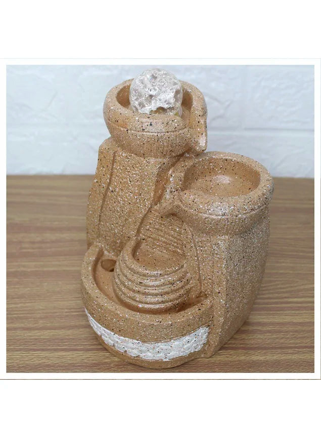 Decorative Waterfall Water Fountain with 3 Falls and LED Light Bivolt