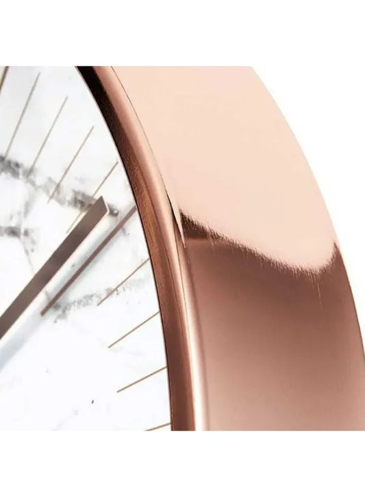 Rose Gold Wall Clock 30cm Marble Design Background