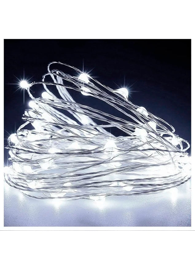 Fairy String 30 Bulbs White LED Light String 3 Meters Battery Operated
