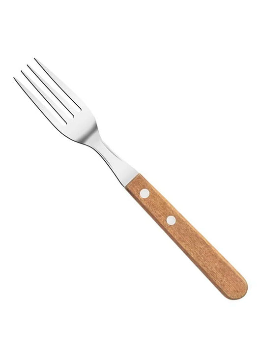 2-Piece Stainless Steel Fork Set with 19cm Wooden Handle
