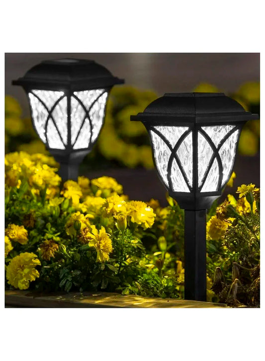 Kit 2 Solar Lights with White LED Lights for Garden