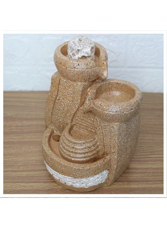 Decorative Waterfall Water Fountain with 3 Falls and LED Light Bivolt