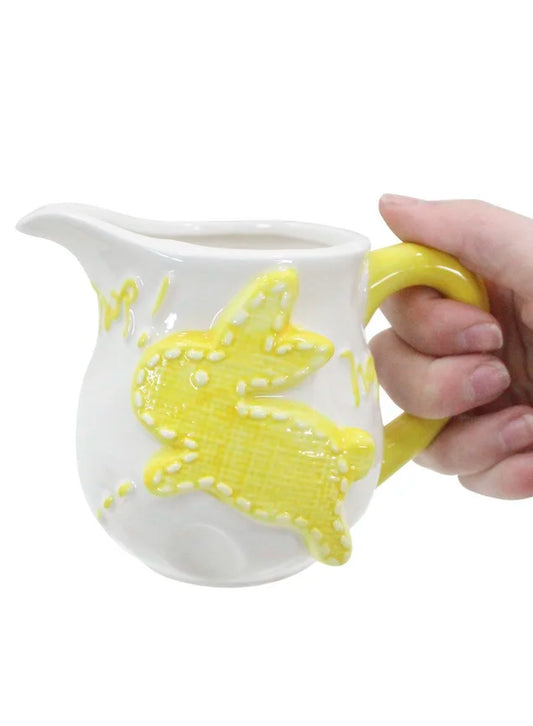 Yellow Ceramic Easter Bunny Milk Jug - 275ml