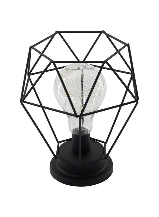 Vintage Industrial Decor Lamp with Yellow LED Light