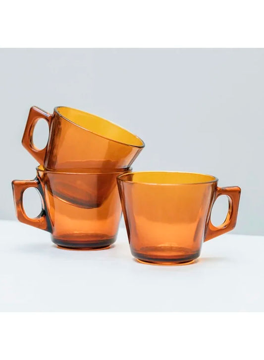 4-Piece Cup Set Kit for 4 People in Amber Glass 180ml